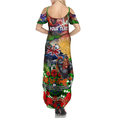 Personalised New Zealand Warriors ANZAC Summer Maxi Dress Scratch Style DT02