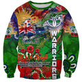 Personalised New Zealand Warriors ANZAC Sweatshirt Scratch Style DT02