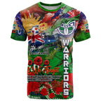 Personalised New Zealand Warriors ANZAC T Shirt Scratch Style DT02
