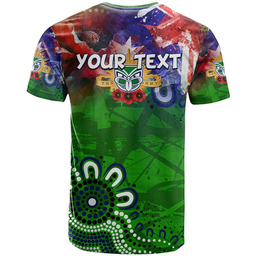 Personalised New Zealand Warriors ANZAC T Shirt Scratch Style DT02
