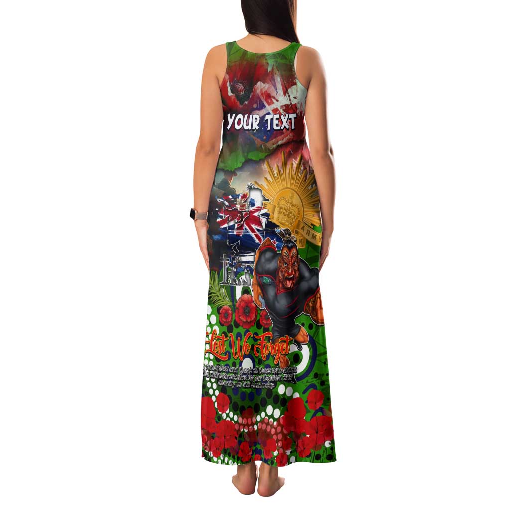 Personalised New Zealand Warriors ANZAC Tank Maxi Dress Scratch Style DT02