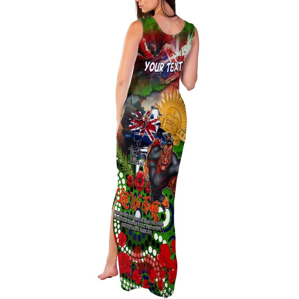 Personalised New Zealand Warriors ANZAC Tank Maxi Dress Scratch Style DT02