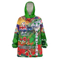 Personalised New Zealand Warriors ANZAC Wearable Blanket Hoodie Scratch Style DT02