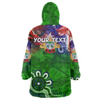 Personalised New Zealand Warriors ANZAC Wearable Blanket Hoodie Scratch Style DT02