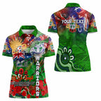 Personalised New Zealand Warriors ANZAC Women Polo Shirt Scratch Style DT02