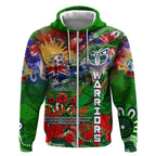 Personalised New Zealand Warriors ANZAC Zip Hoodie Scratch Style DT02