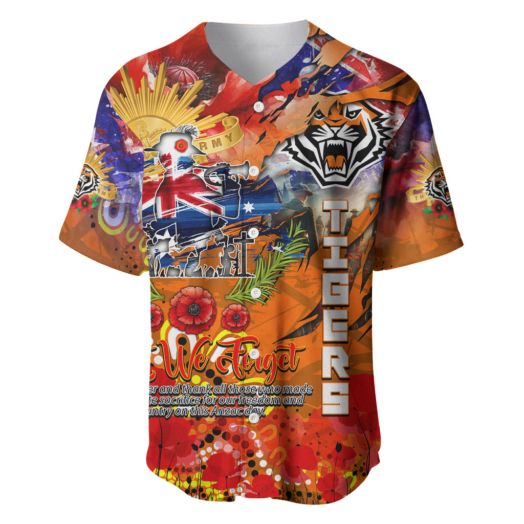 Personalised Australia Rugby Tigers ANZAC Baseball Jersey Wests Scratch Style