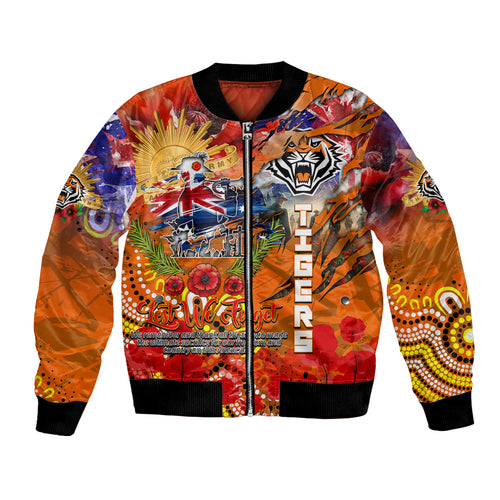 Personalised Australia Rugby Tigers ANZAC Bomber Jacket Wests Scratch Style