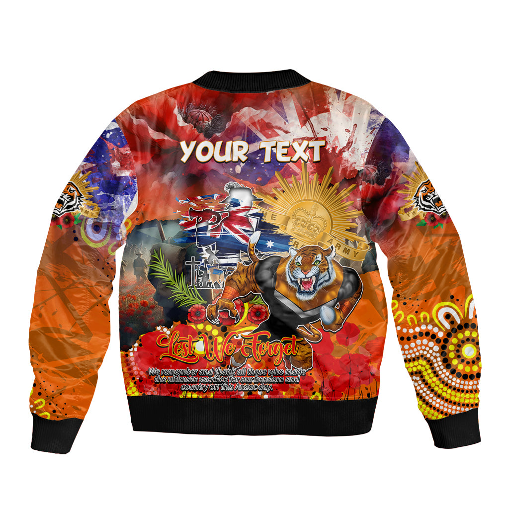 Personalised Australia Rugby Tigers ANZAC Bomber Jacket Wests Scratch Style