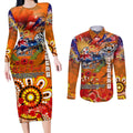 Personalised Australia Rugby Tigers ANZAC Couples Matching Long Sleeve Bodycon Dress and Long Sleeve Button Shirt Wests Scratch Style