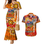 Personalised Australia Rugby Tigers ANZAC Couples Matching Mermaid Dress and Hawaiian Shirt Wests Scratch Style