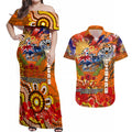 Personalised Australia Rugby Tigers ANZAC Couples Matching Off Shoulder Maxi Dress and Hawaiian Shirt Wests Scratch Style