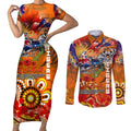 Personalised Australia Rugby Tigers ANZAC Couples Matching Short Sleeve Bodycon Dress and Long Sleeve Button Shirt Wests Scratch Style