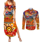 Personalised Australia Rugby Tigers ANZAC Couples Matching Summer Maxi Dress and Long Sleeve Button Shirt Wests Scratch Style