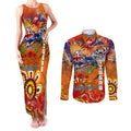 Personalised Australia Rugby Tigers ANZAC Couples Matching Tank Maxi Dress and Long Sleeve Button Shirt Wests Scratch Style