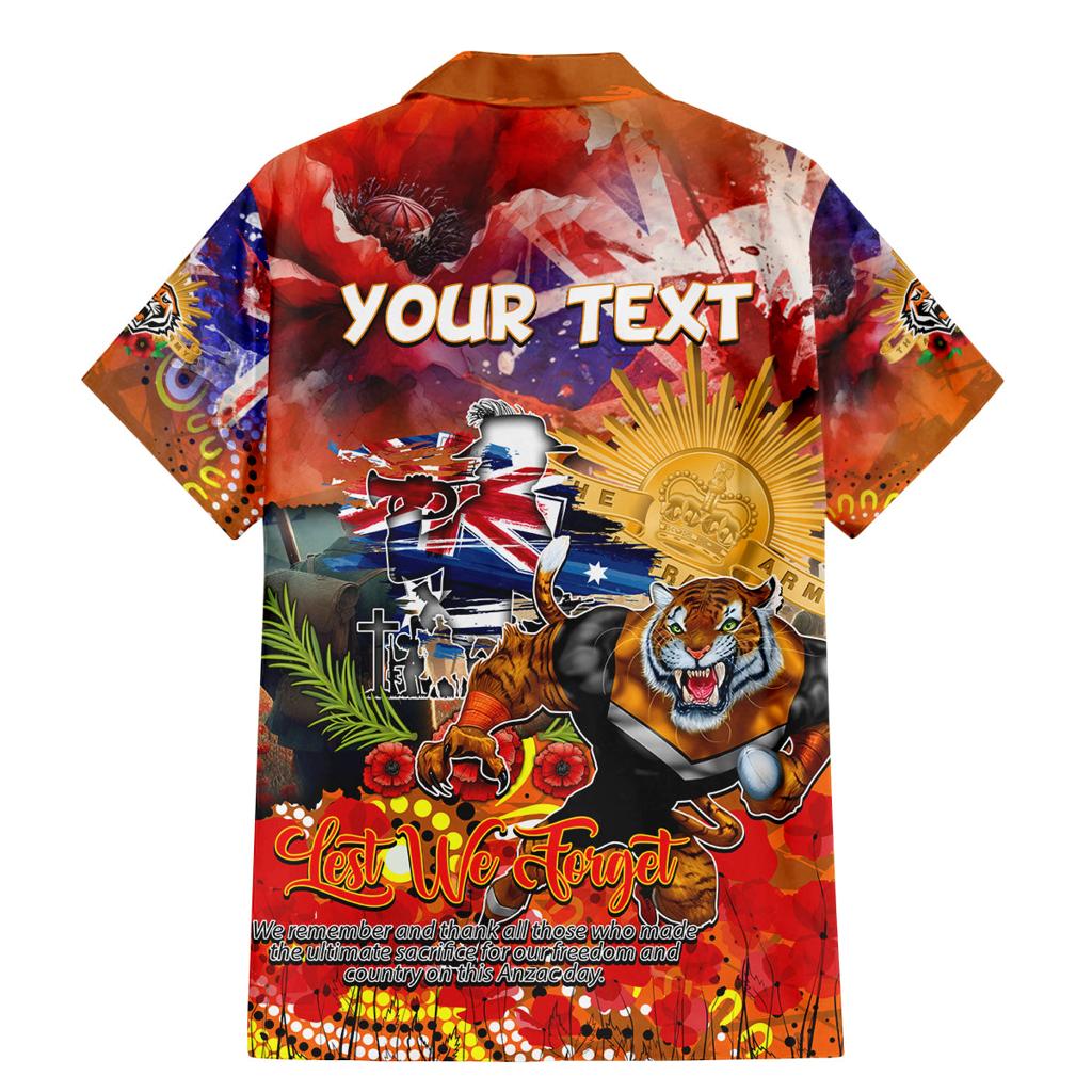 Personalised Australia Rugby Tigers ANZAC Family Matching Mermaid Dress and Hawaiian Shirt Wests Scratch Style