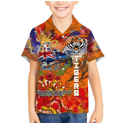 Personalised Australia Rugby Tigers ANZAC Family Matching Mermaid Dress and Hawaiian Shirt Wests Scratch Style