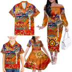 Personalised Australia Rugby Tigers ANZAC Family Matching Off The Shoulder Long Sleeve Dress and Hawaiian Shirt Wests Scratch Style