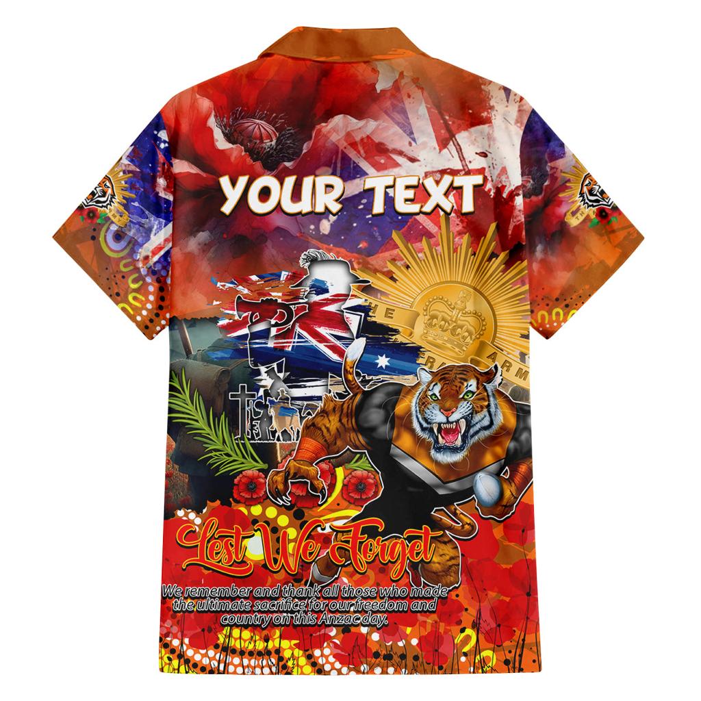 Personalised Australia Rugby Tigers ANZAC Family Matching Off The Shoulder Long Sleeve Dress and Hawaiian Shirt Wests Scratch Style