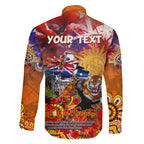 Personalised Australia Rugby Tigers ANZAC Family Matching Off The Shoulder Long Sleeve Dress and Hawaiian Shirt Wests Scratch Style