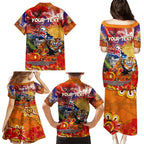 Personalised Australia Rugby Tigers ANZAC Family Matching Puletasi and Hawaiian Shirt Wests Scratch Style