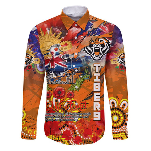 Personalised Australia Rugby Tigers ANZAC Family Matching Puletasi and Hawaiian Shirt Wests Scratch Style