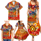 Personalised Australia Rugby Tigers ANZAC Family Matching Summer Maxi Dress and Hawaiian Shirt Wests Scratch Style