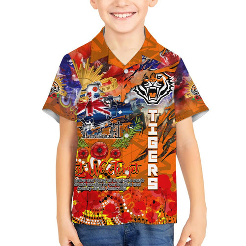 Personalised Australia Rugby Tigers ANZAC Family Matching Tank Maxi Dress and Hawaiian Shirt Wests Scratch Style