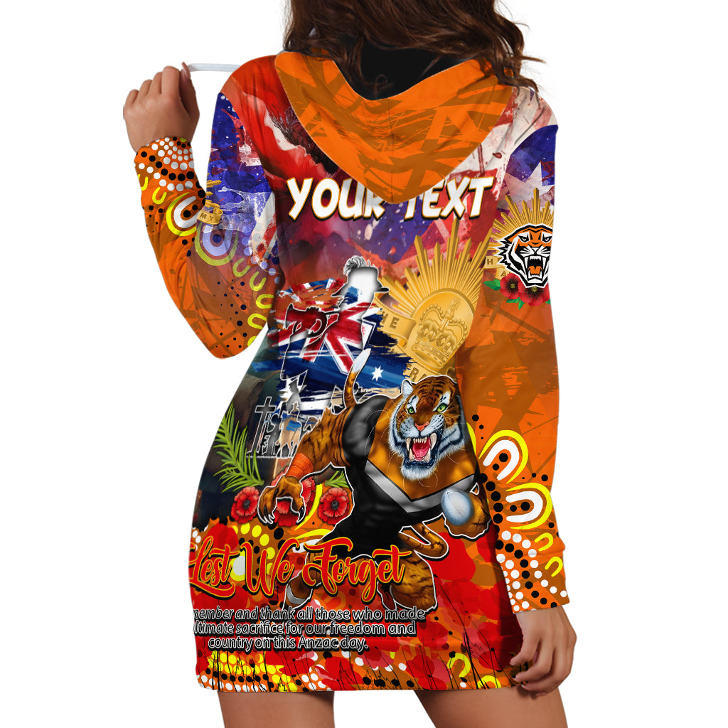 Personalised Australia Rugby Tigers ANZAC Hoodie Dress Wests Scratch Style