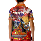 Personalised Australia Rugby Tigers ANZAC Kid Polo Shirt Wests Scratch Style