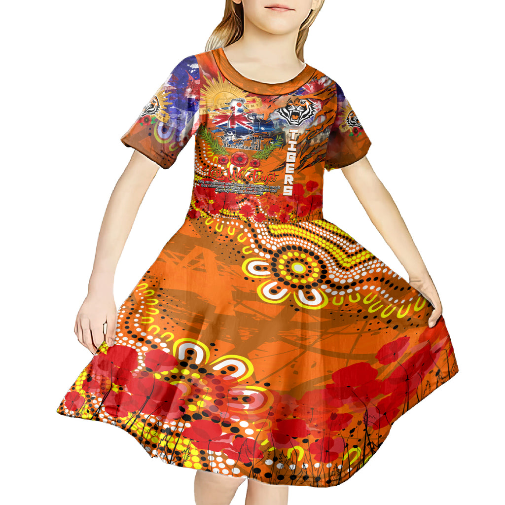 Personalised Australia Rugby Tigers ANZAC Kid Short Sleeve Dress Wests Scratch Style