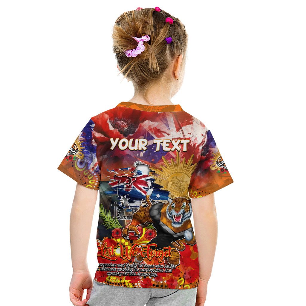 Personalised Australia Rugby Tigers ANZAC Kid T Shirt Wests Scratch Style