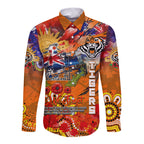 Personalised Australia Rugby Tigers ANZAC Long Sleeve Button Shirt Wests Scratch Style
