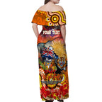 Personalised Australia Rugby Tigers ANZAC Off Shoulder Maxi Dress Wests Scratch Style