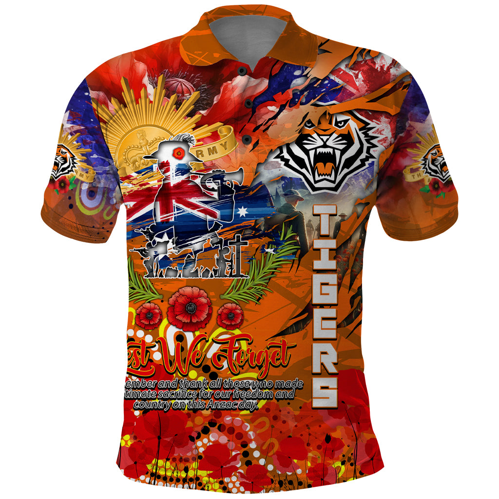 Personalised Australia Rugby Tigers ANZAC Polo Shirt Wests Scratch Style