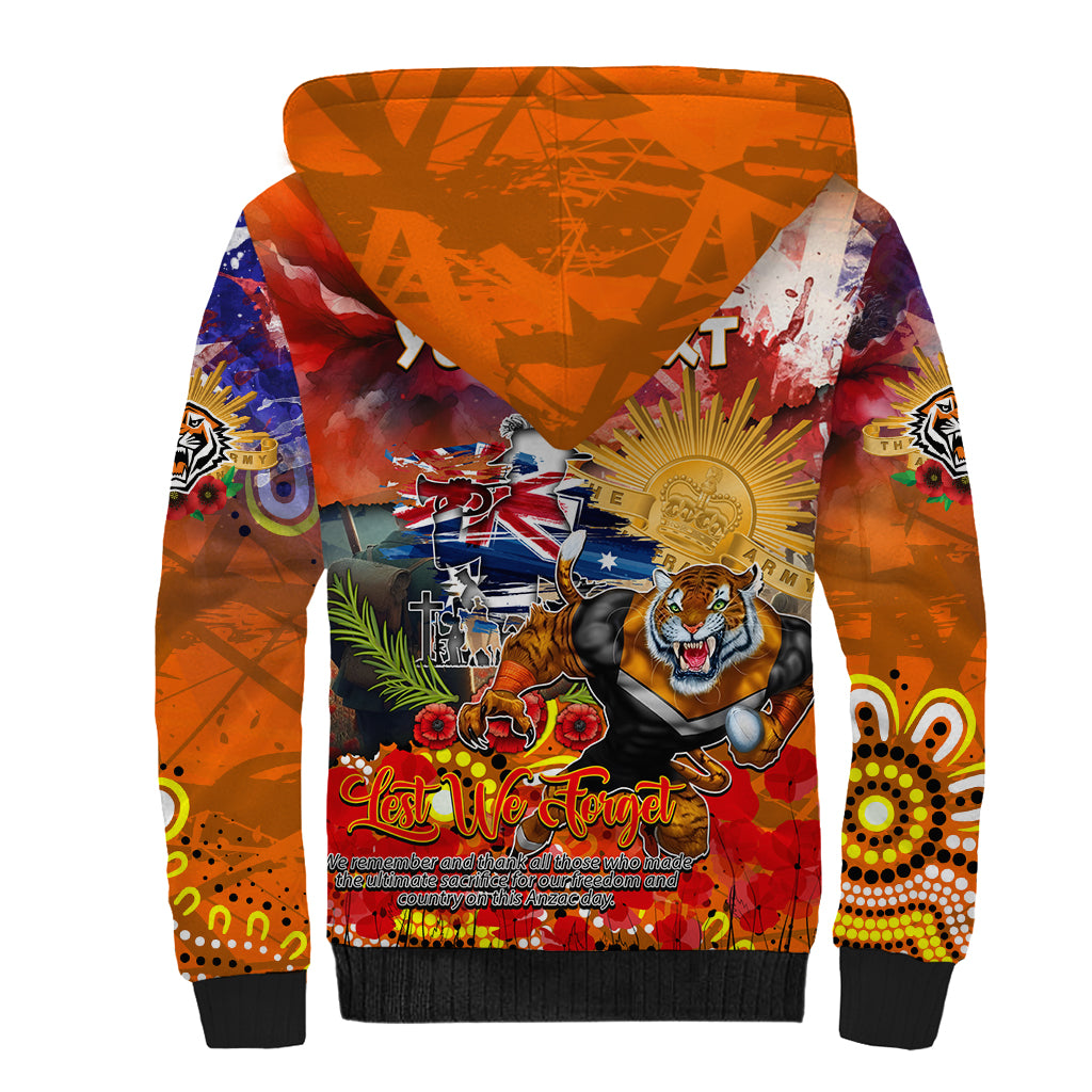 Personalised Australia Rugby Tigers ANZAC Sherpa Hoodie Wests Scratch Style