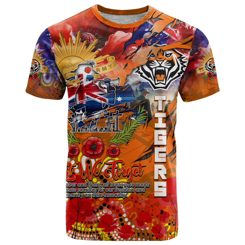 Personalised Australia Rugby Tigers ANZAC T Shirt Wests Scratch Style