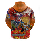 Personalised Australia Rugby Tigers ANZAC Zip Hoodie Wests Scratch Style