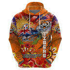 Personalised Australia Rugby Tigers ANZAC Zip Hoodie Wests Scratch Style