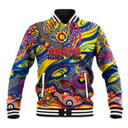 Custom NAIDOC Week 2024 Crows Baseball Jacket Aboriginal Animals Keep The Fire Burning