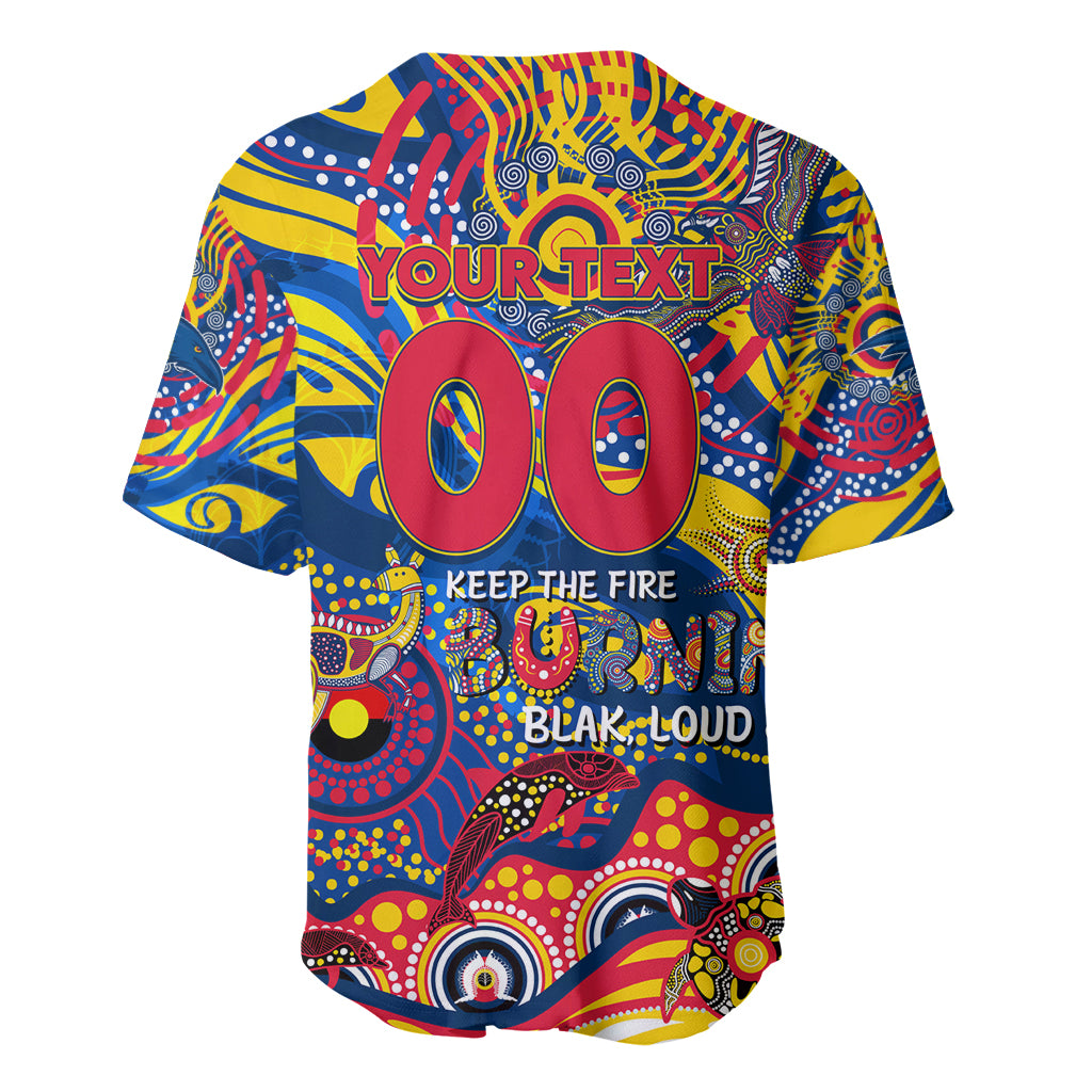 Custom NAIDOC Week 2024 Crows Baseball Jersey Aboriginal Animals Keep The Fire Burning