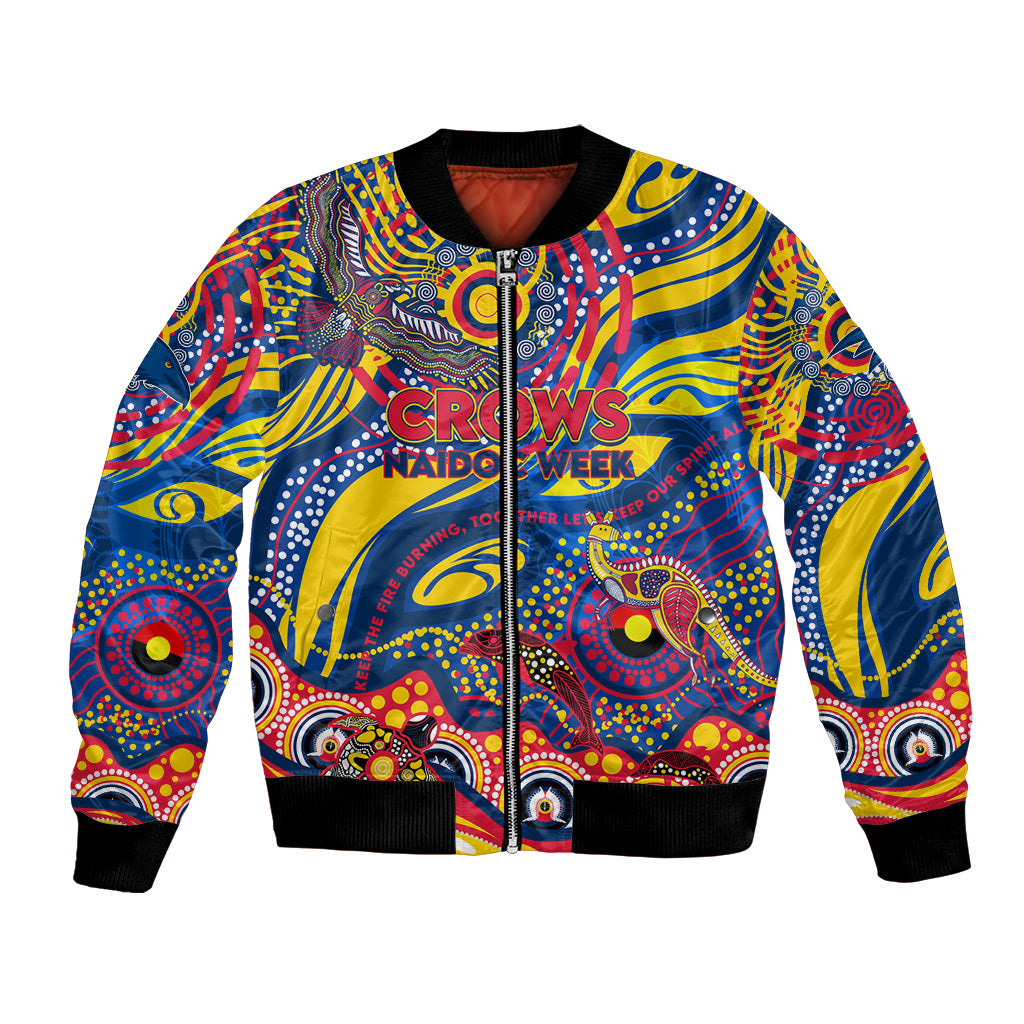 Custom NAIDOC Week 2024 Crows Bomber Jacket Aboriginal Animals Keep The Fire Burning