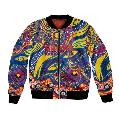 Custom NAIDOC Week 2024 Crows Bomber Jacket Aboriginal Animals Keep The Fire Burning