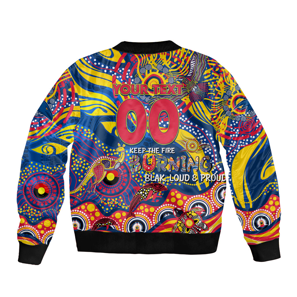 Custom NAIDOC Week 2024 Crows Bomber Jacket Aboriginal Animals Keep The Fire Burning