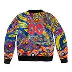 Custom NAIDOC Week 2024 Crows Bomber Jacket Aboriginal Animals Keep The Fire Burning