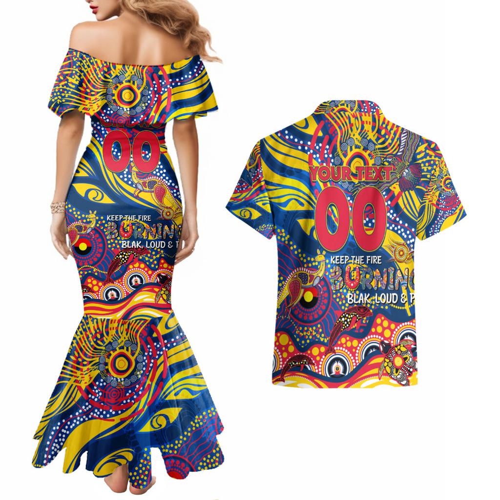 Custom NAIDOC Week 2024 Crows Couples Matching Mermaid Dress and Hawaiian Shirt Aboriginal Animals Keep The Fire Burning