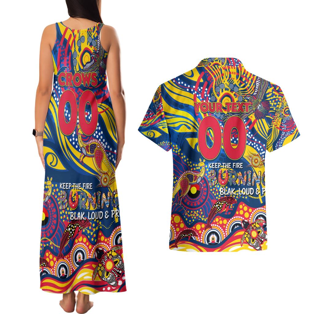 Custom NAIDOC Week 2024 Crows Couples Matching Tank Maxi Dress and Hawaiian Shirt Aboriginal Animals Keep The Fire Burning