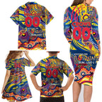 Custom NAIDOC Week 2024 Crows Family Matching Long Sleeve Bodycon Dress and Hawaiian Shirt Aboriginal Animals Keep The Fire Burning