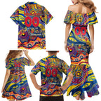 Custom NAIDOC Week 2024 Crows Family Matching Mermaid Dress and Hawaiian Shirt Aboriginal Animals Keep The Fire Burning