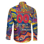 Custom NAIDOC Week 2024 Crows Family Matching Off The Shoulder Long Sleeve Dress and Hawaiian Shirt Aboriginal Animals Keep The Fire Burning